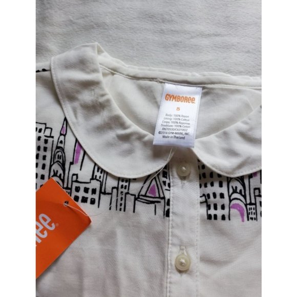 Gymboree outfit purple pants + white short sleeve top with collar Size 5 - Picture 4 of 4